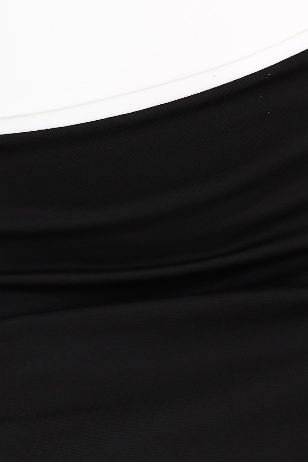 556-1 Two-tone high-waisted midi skirt - BLACK