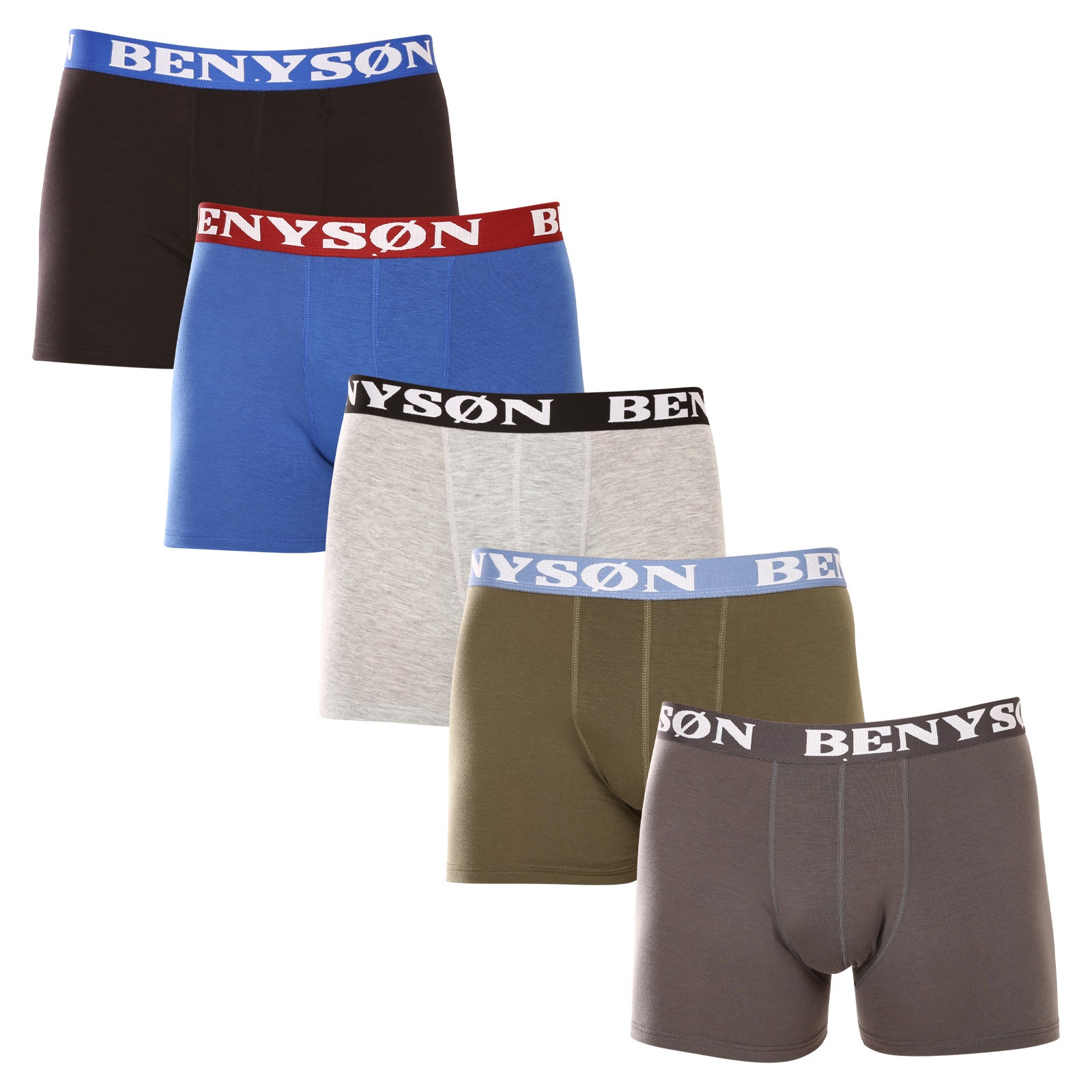 5PACK Men's Boxers Benysøn Bamboo Multicolor