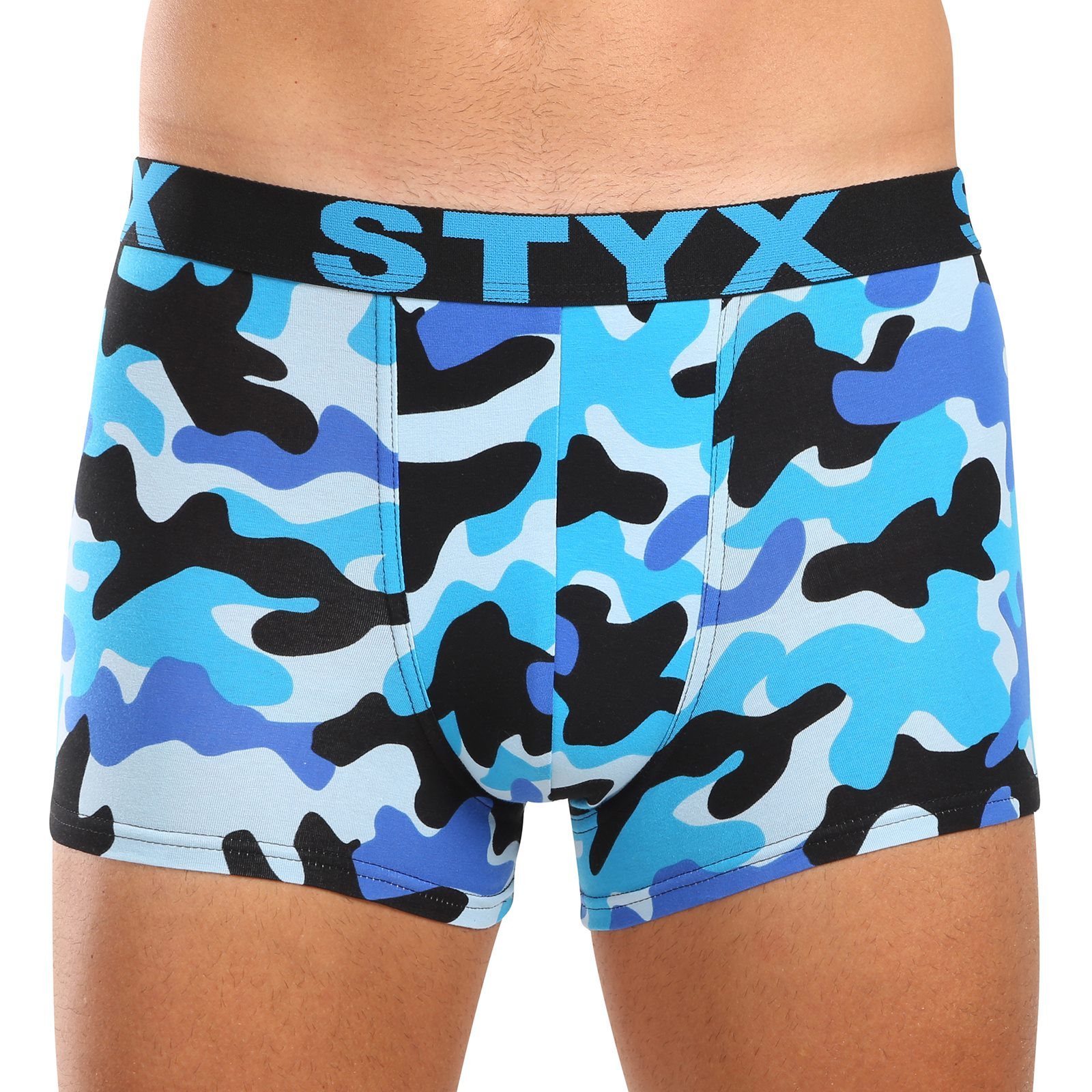 Men's Boxers Styx Art Sports Rubber Camouflage Blue