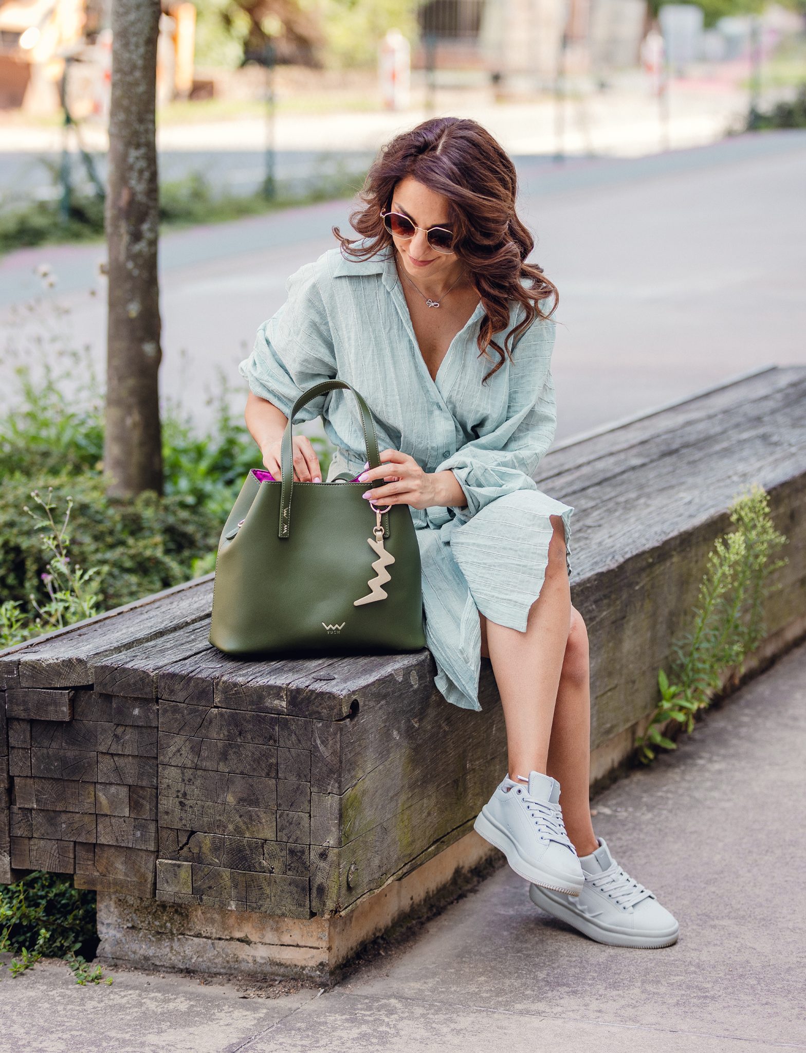 VUCH Roselda Green Handbag