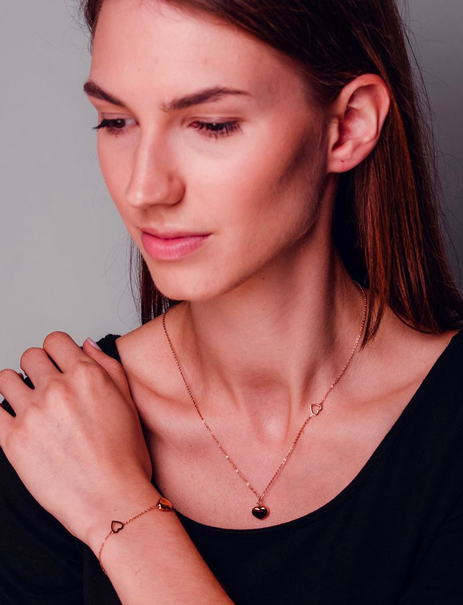 Colier Inlove din aur roz