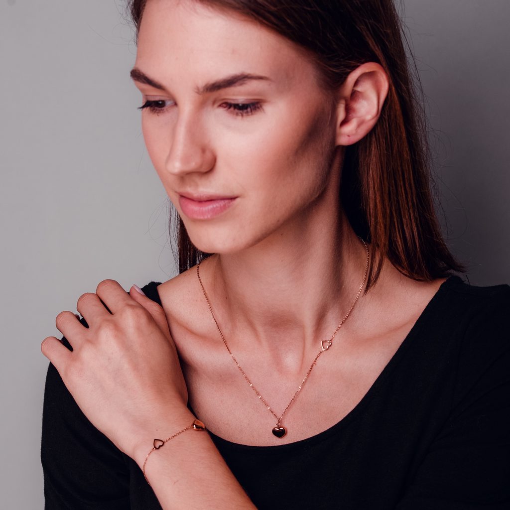 Colier Inlove din aur roz