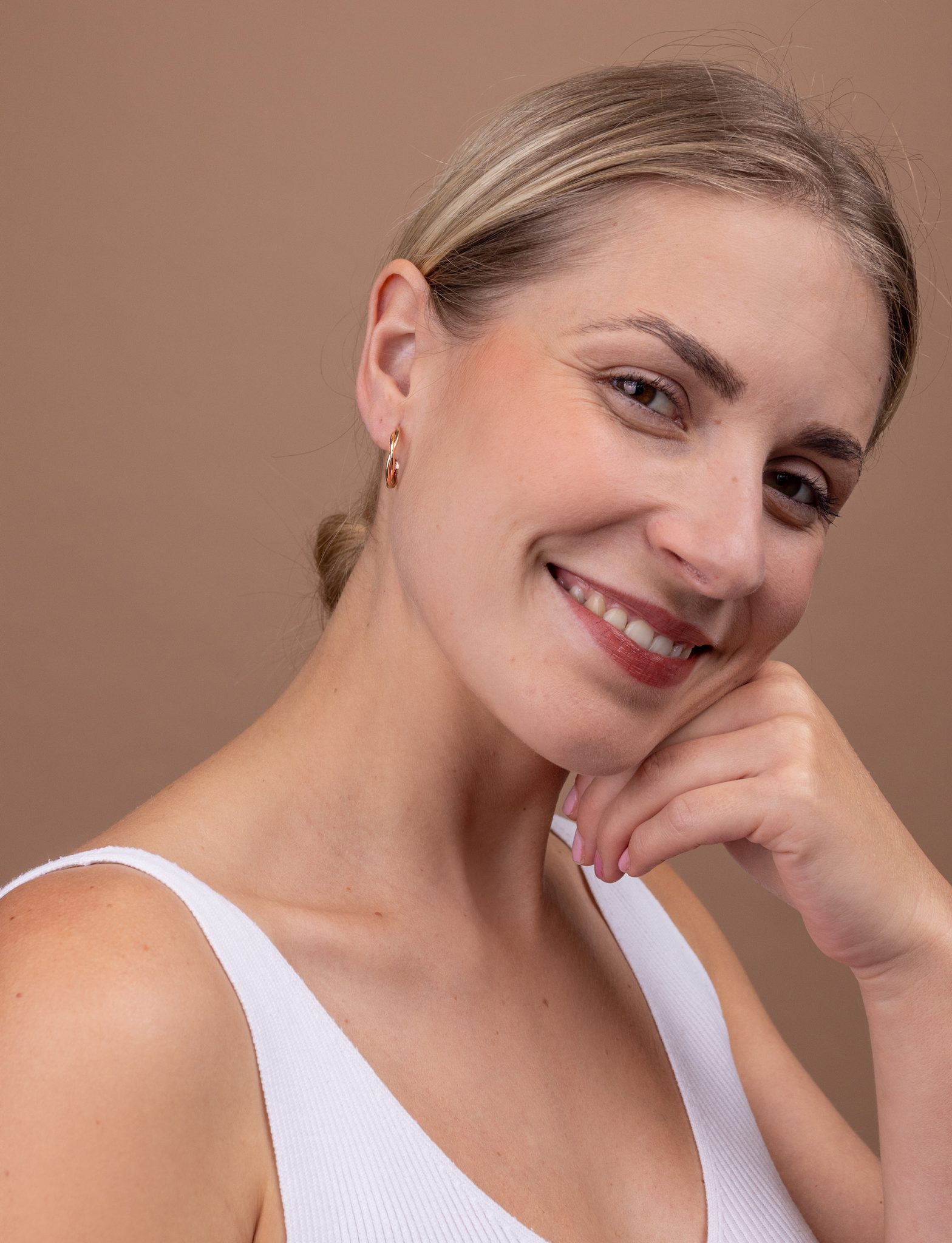 Cercei Aster din aur roz