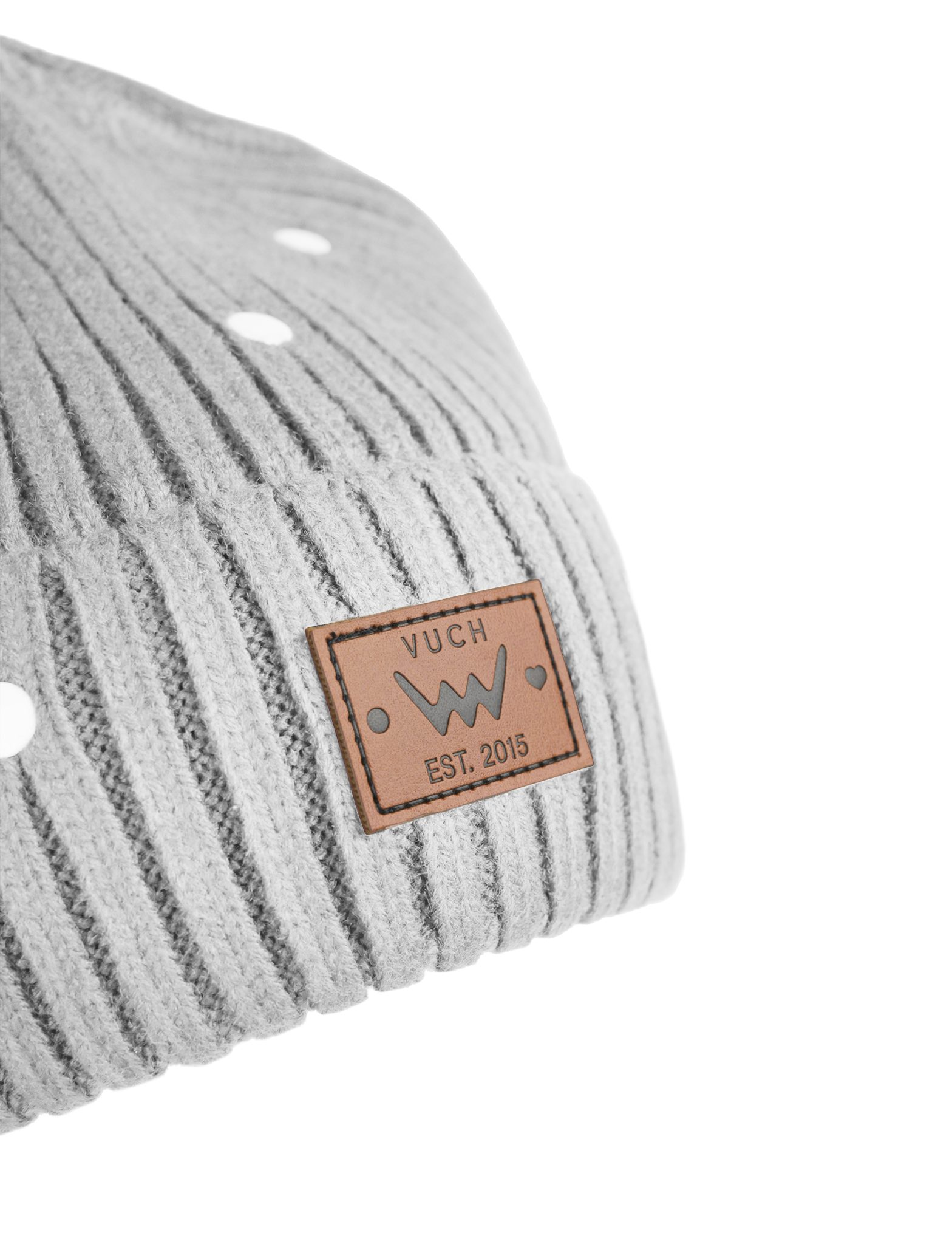 Căciulă gri tricotată cu buline