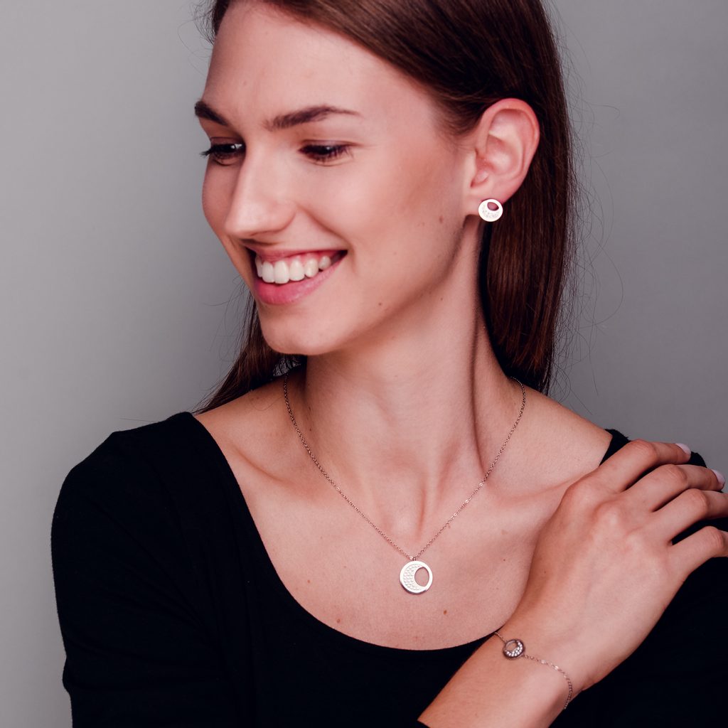 Cercei din argint Moon