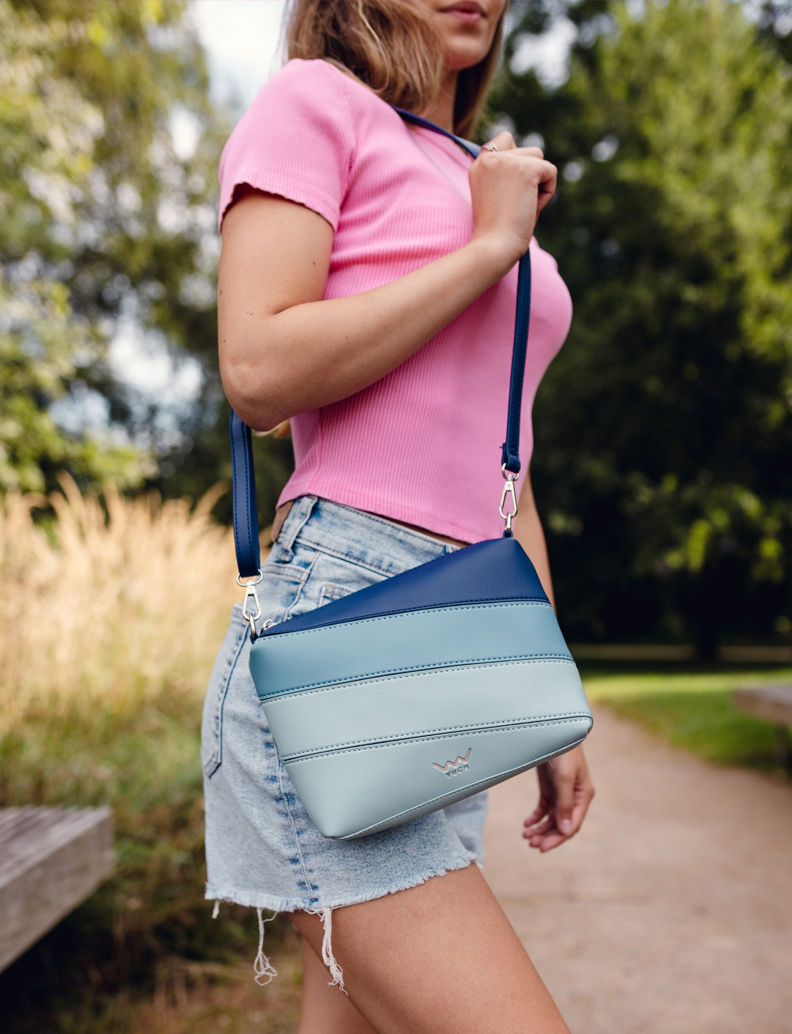 VUCH Coalie Striped Blue Handbag