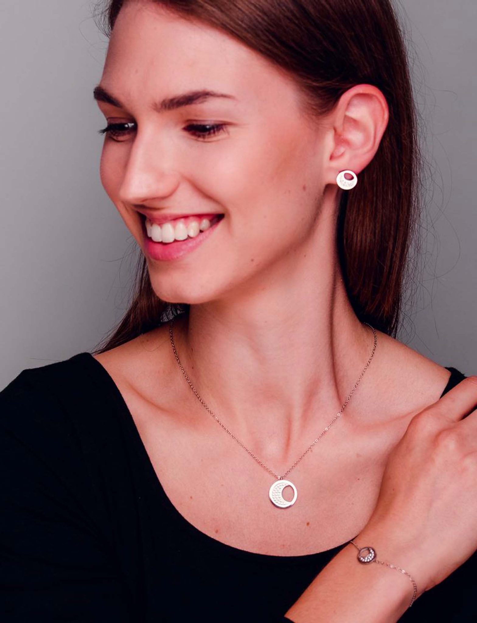 Cercei din argint Moon