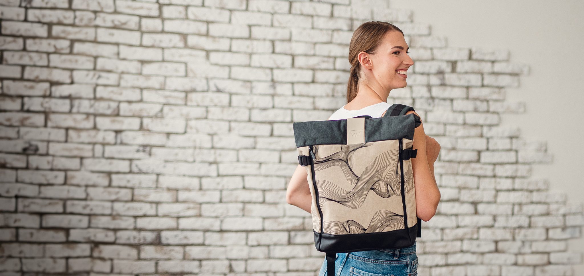 VUCH Nescio Chaos Creme city backpack