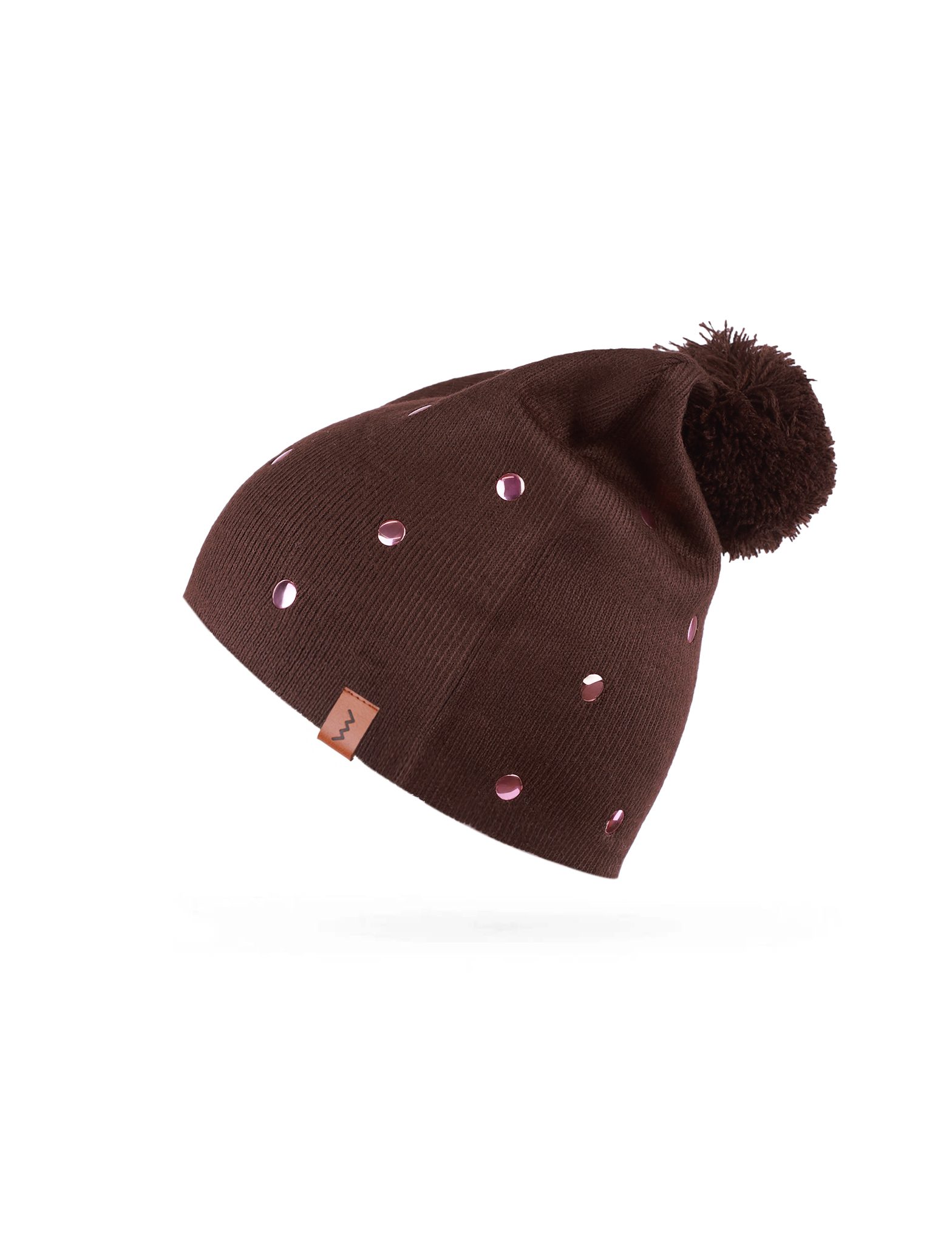 Кафява шапка Nurit с помпон
