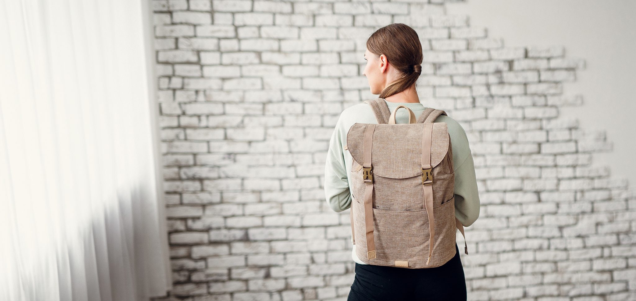 VUCH Corbin Big Beige city backpack