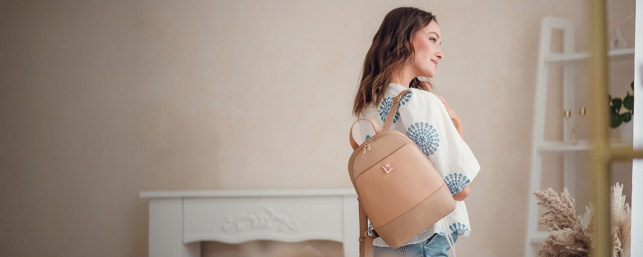 Fashion backpack VUCH Filipa Divide Beige