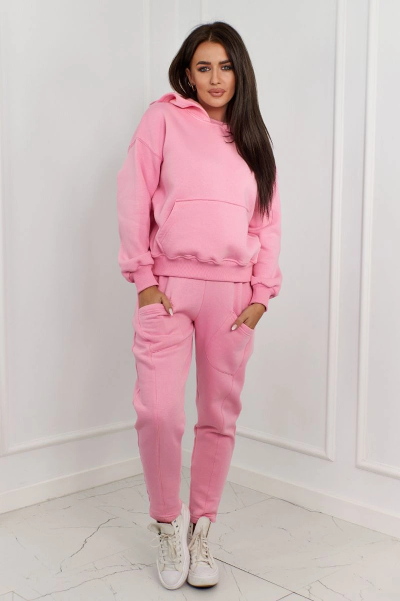Zateplený set mikina + kalhoty světle růžové