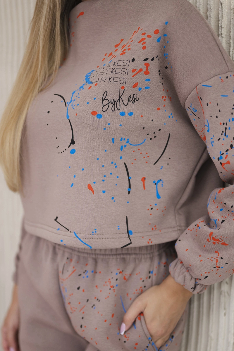 Insulated set with a colorful cappuccino print