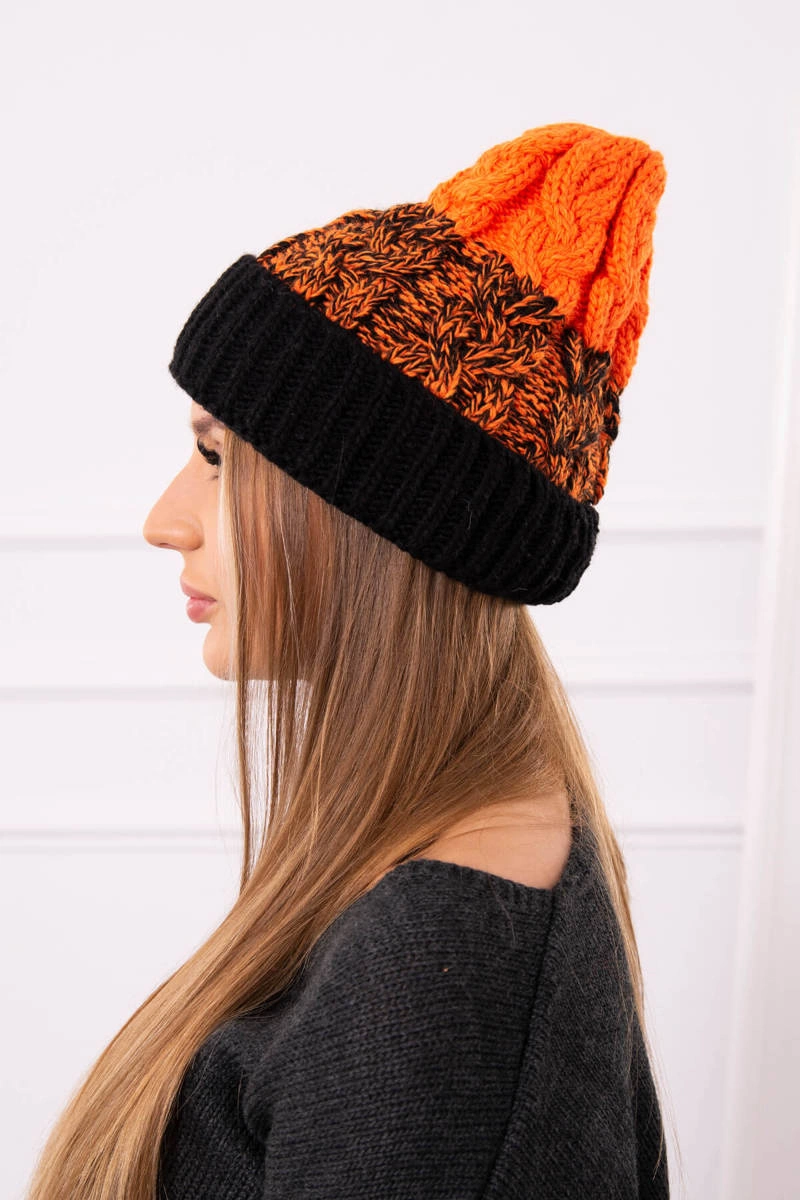 Kesi Women's cap Samara K346 black+orange neon