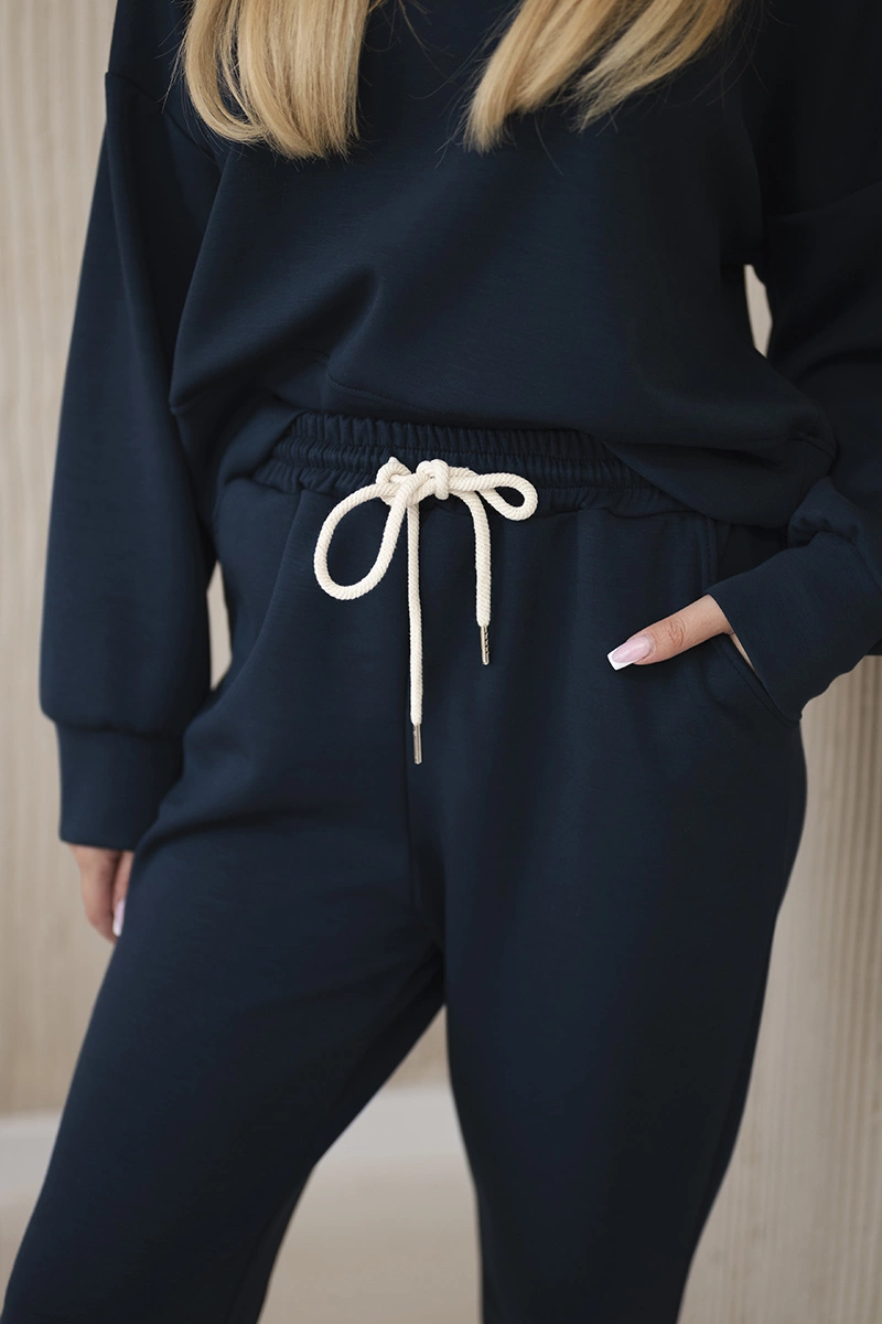 Kesi Włoski Viscose set hoodie + pants navy blue