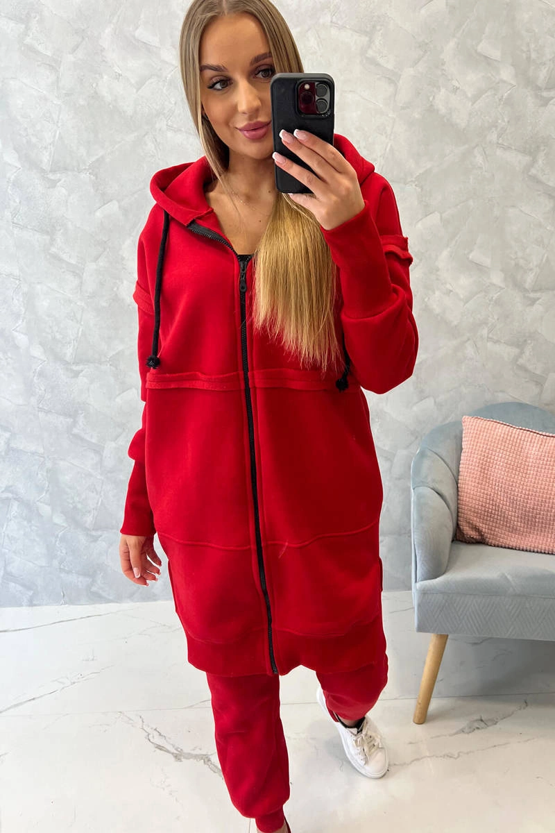 Kesi Insulated set with a long sweatshirt red