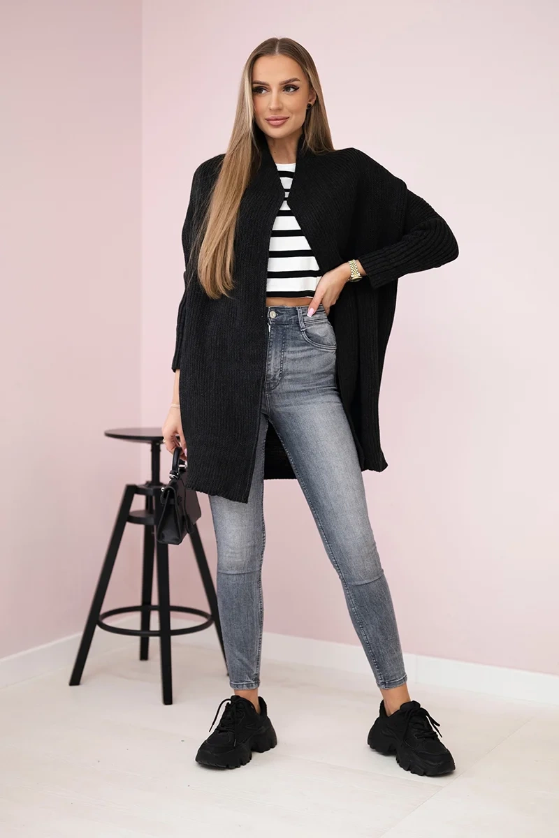 Sweater with batwing graphite sleeve