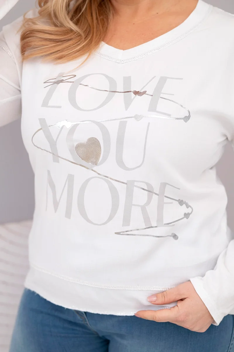 Plus size blúzka s nápisom Love You More