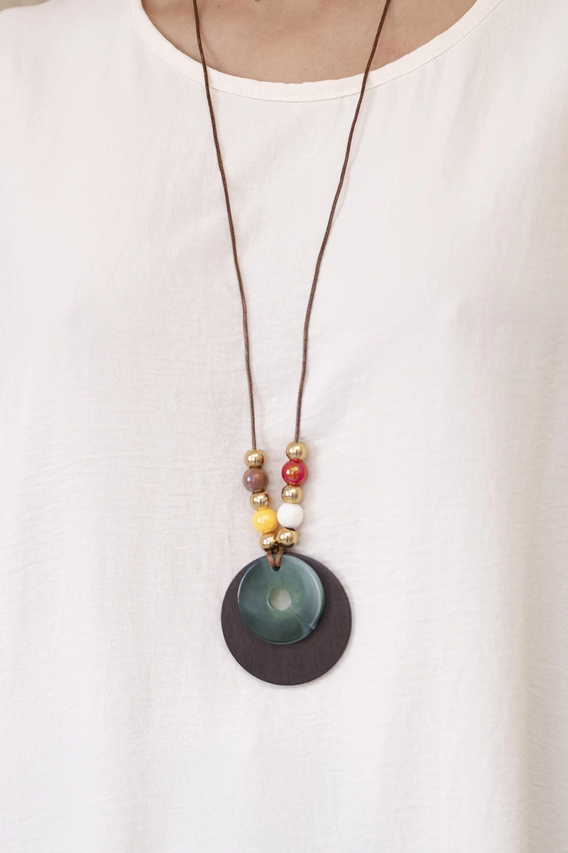 Oversized blouse with pendant light beige