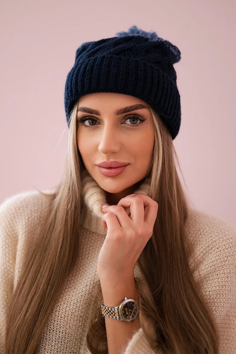 marka niezdefiniowana Fleecová čepice Ilona K218 navy blue+jeans