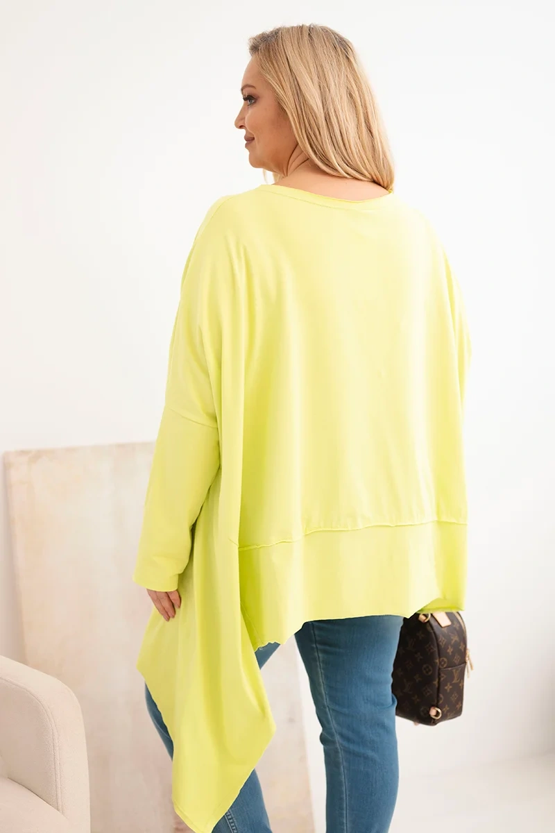 Plus Size dámska tunika s asymetrickým lemom