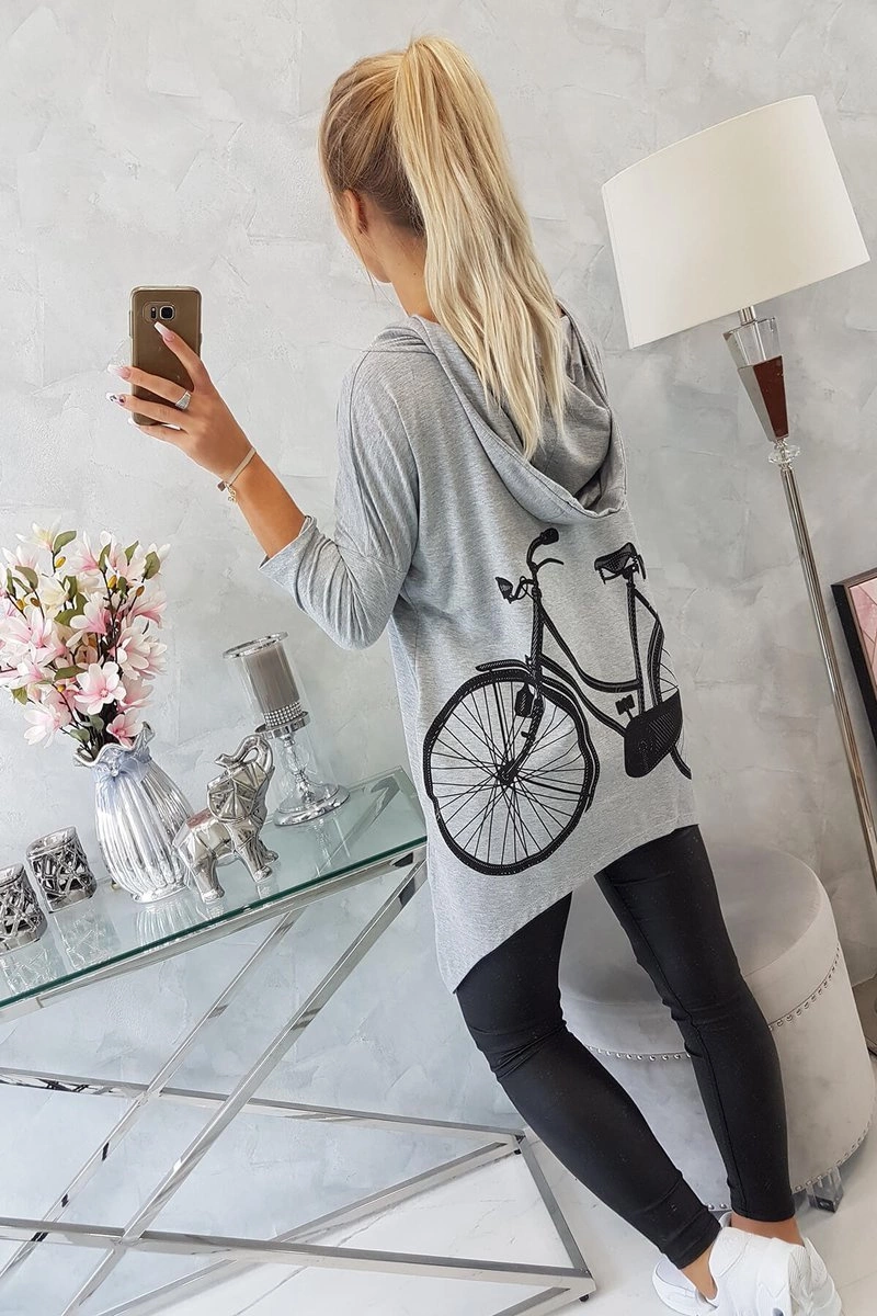 Kesi Sweatshirt with a bicycle print gray