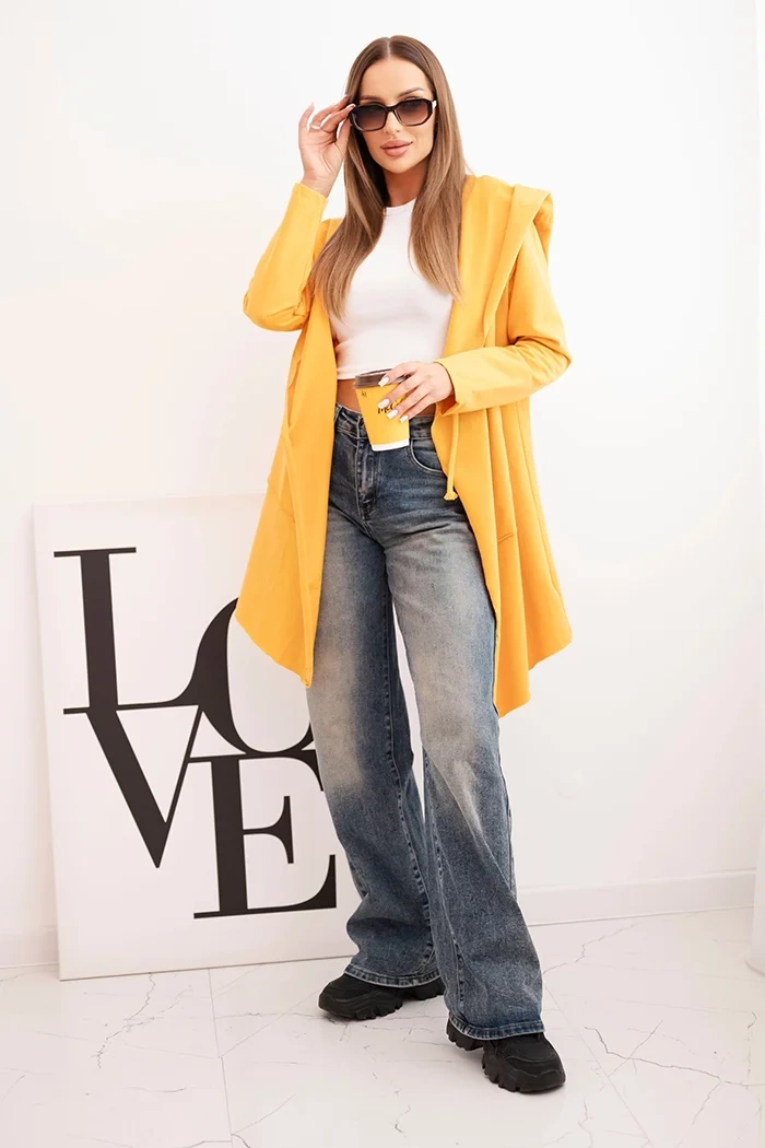 Cape with loose hood mustard