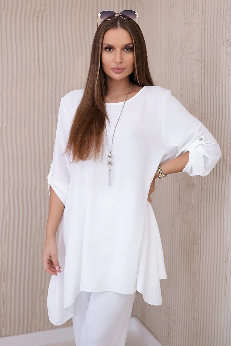 Set blouse + trousers with ecru pendant