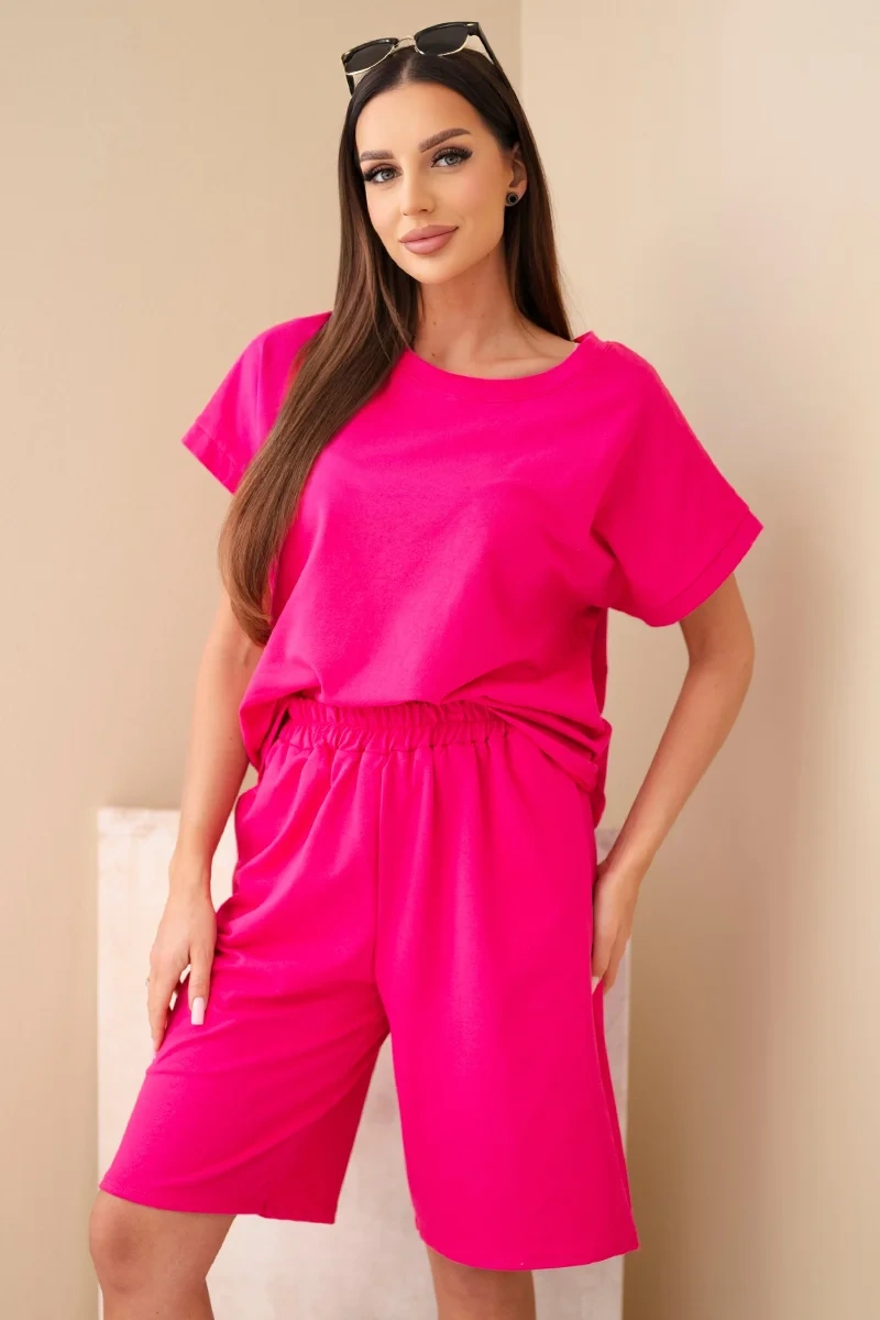 Set de damă Kesi din bumbac cu mânecă scurtă și pantaloni scurți