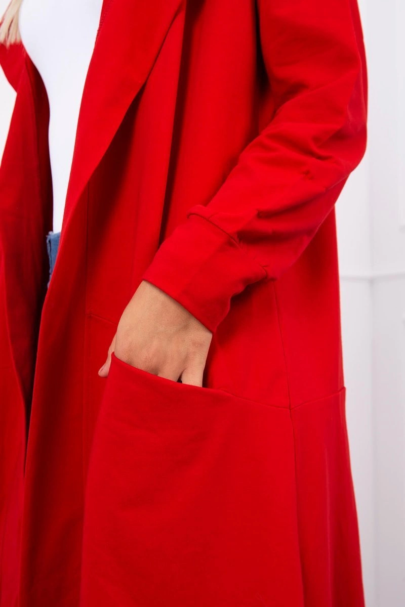 Oversize red cape with hood
