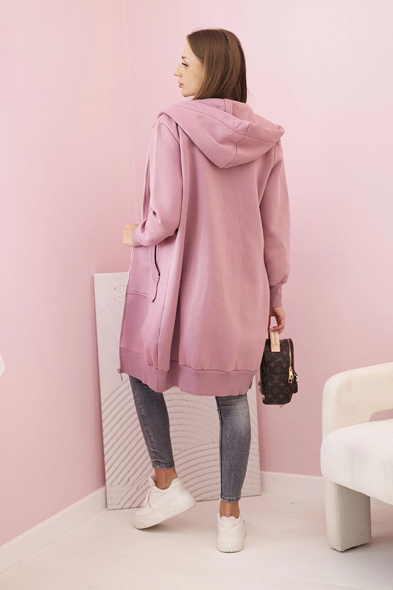 Kesi Women's insulated sweatshirt with hood and zipper dark pink