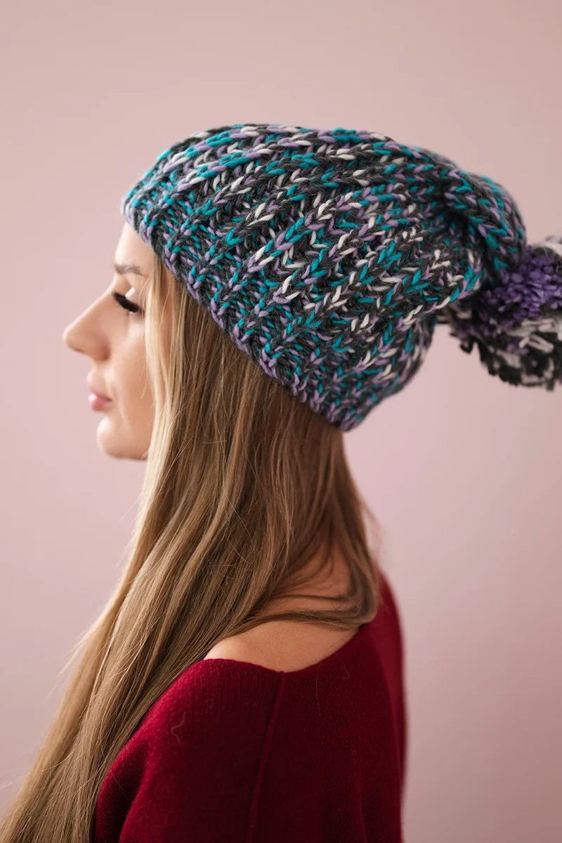 marka niezdefiniowana Cap with a pompom Maria K335 turquoise