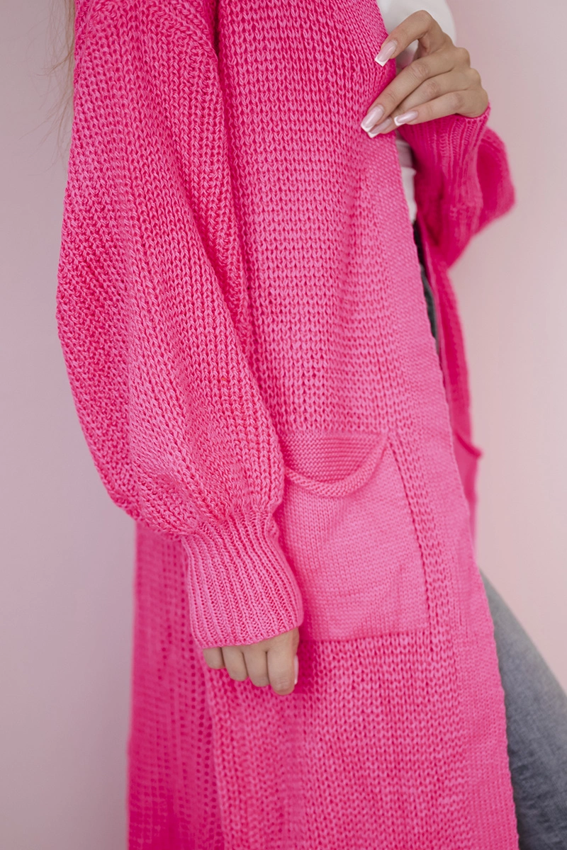 Long cardigan pink neon sweater