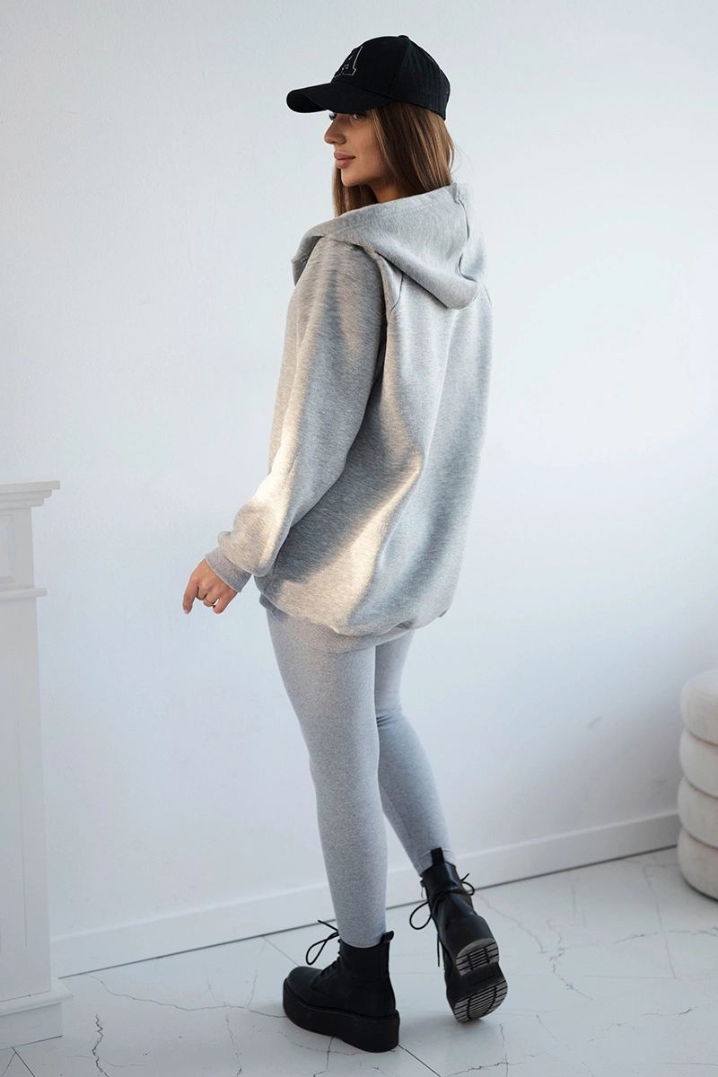 Set of 3-in-1 sweatshirt, top and leggings in gray