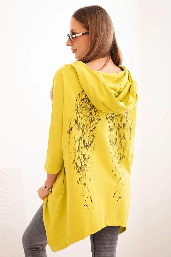 Sweatshirt with kiwi wing print