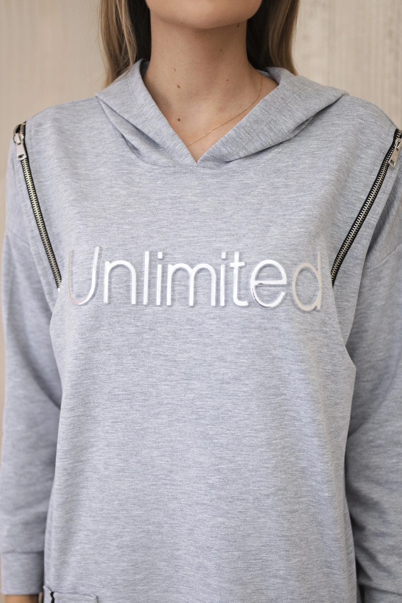 Dress with the inscription unlimited gray