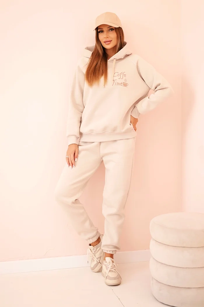 Polski Women&#039;s cotton insulated set with print beige