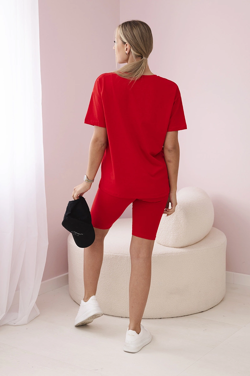Set of top+leggings red