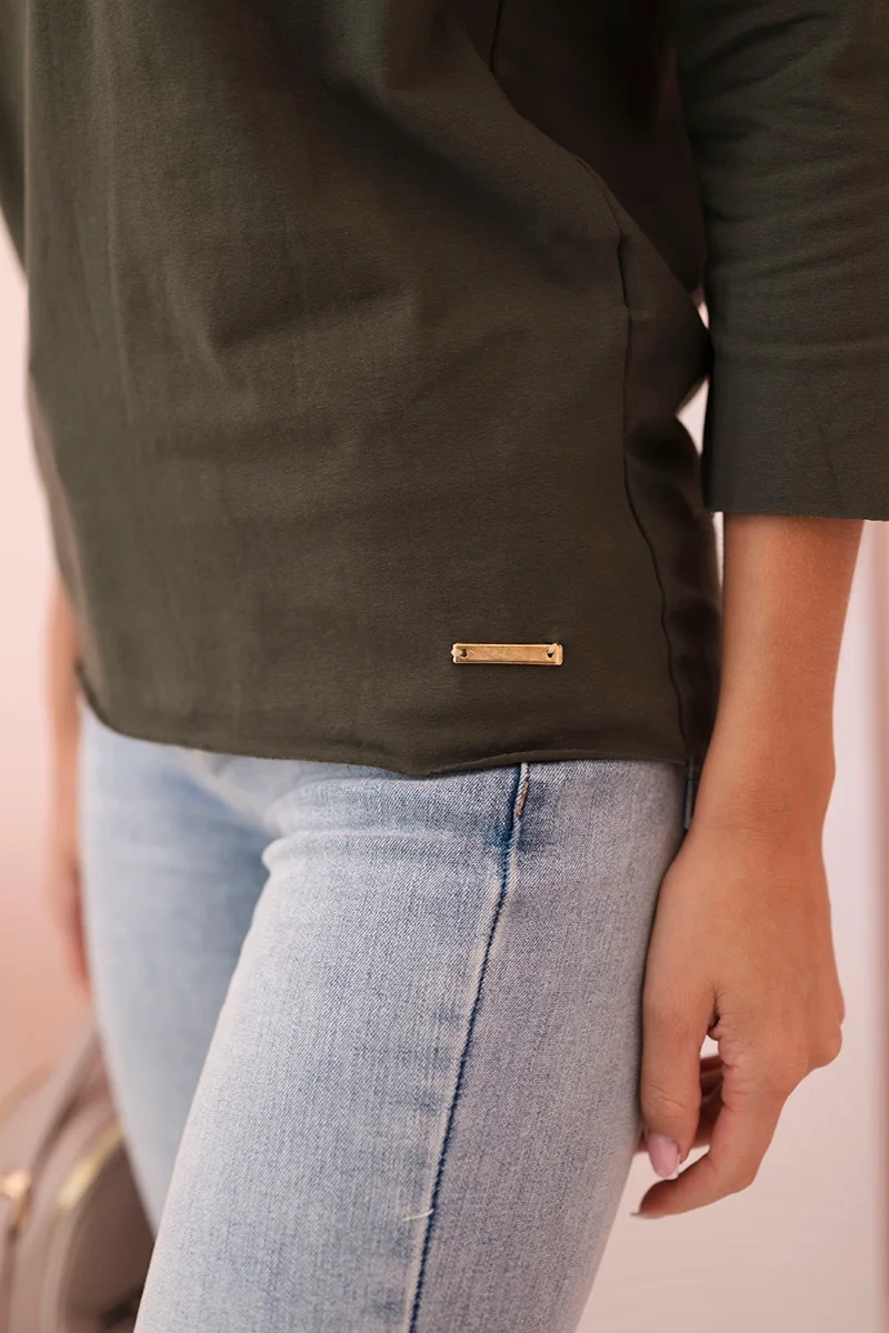 Kesi Women's blouse with a boat neckline khaki