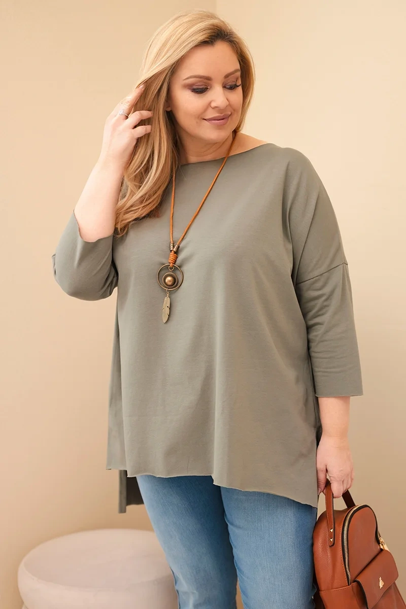 Kesi dámska asymetrická blúzka s náhrdelníkom