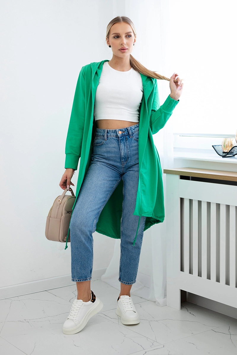 Cardigan with light green print