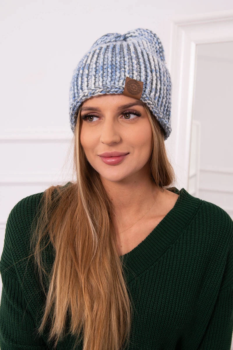 Kesi Fleecová čepice Zoja K306 ecru+blue