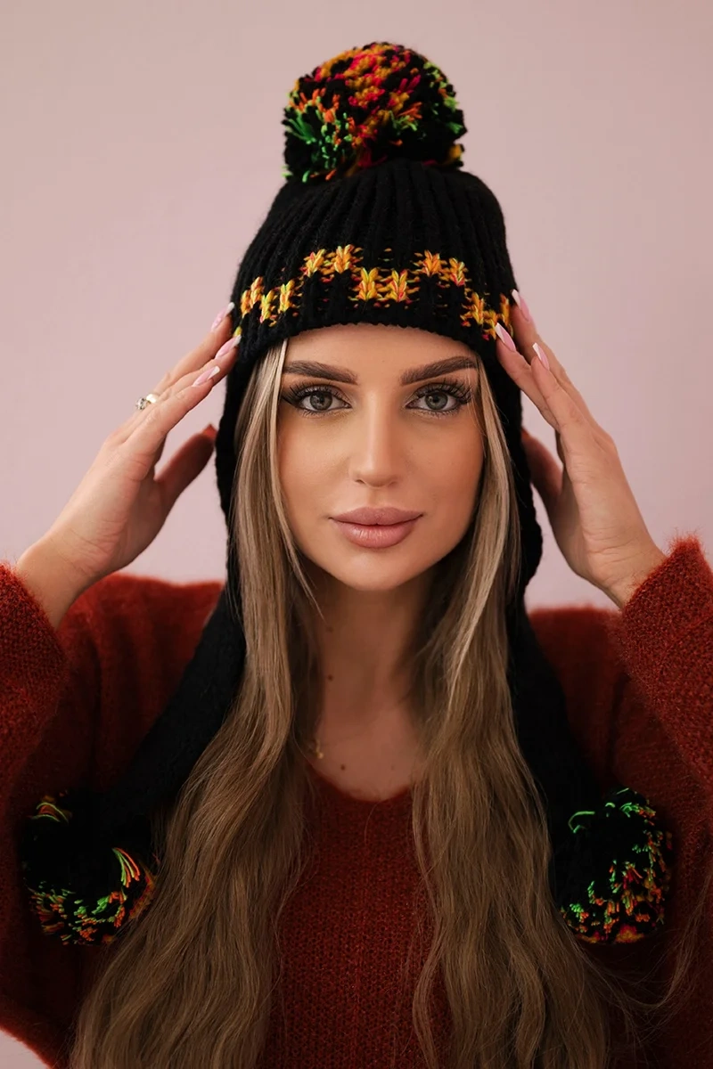 Women's cap with long ears Nadia K321 black