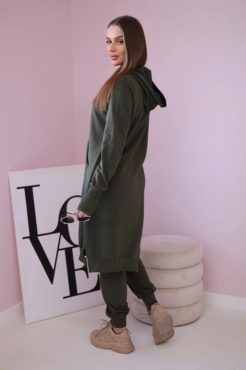 Set of sweatshirt with long khaki side