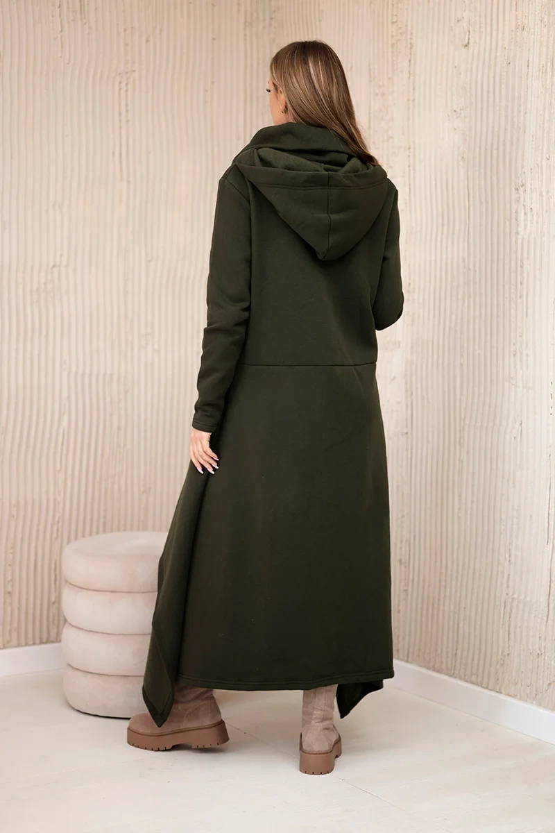 Insulated dress with longer khaki sides