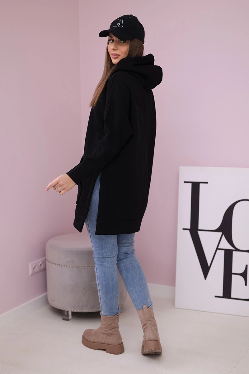 Kesi Insulated sweatshirt with slits on the sides black