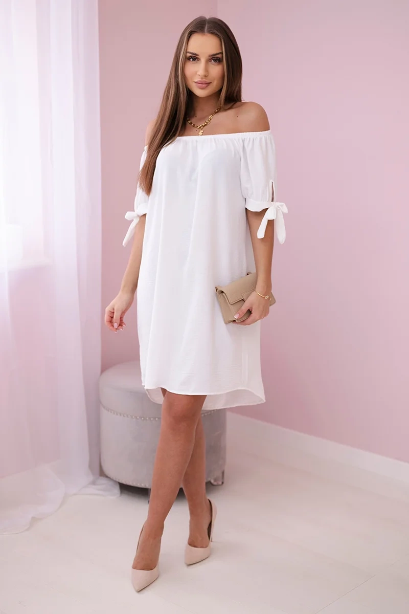 Kesi Włoski Dress tied on the sleeves white