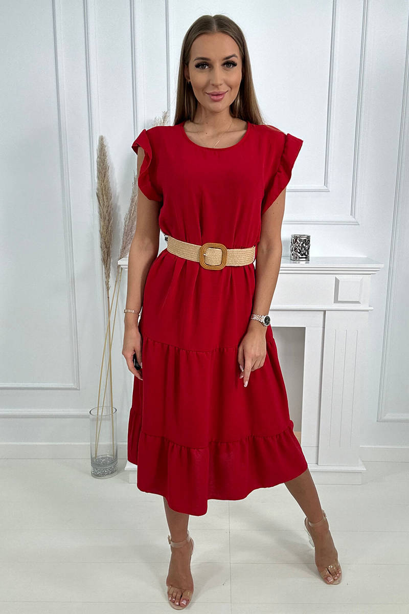 Dress with ruffles red