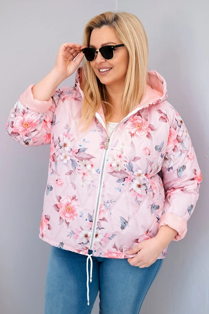 Kesi Plus Size prošívaná bunda s kapucí