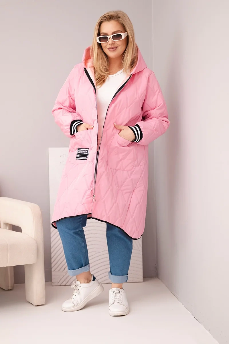Kesi Plus Size prešívaná bunda s kapucňou